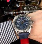 Copy Breitling Super Avenger II Watch Blue Dial Blue Rubber Strap